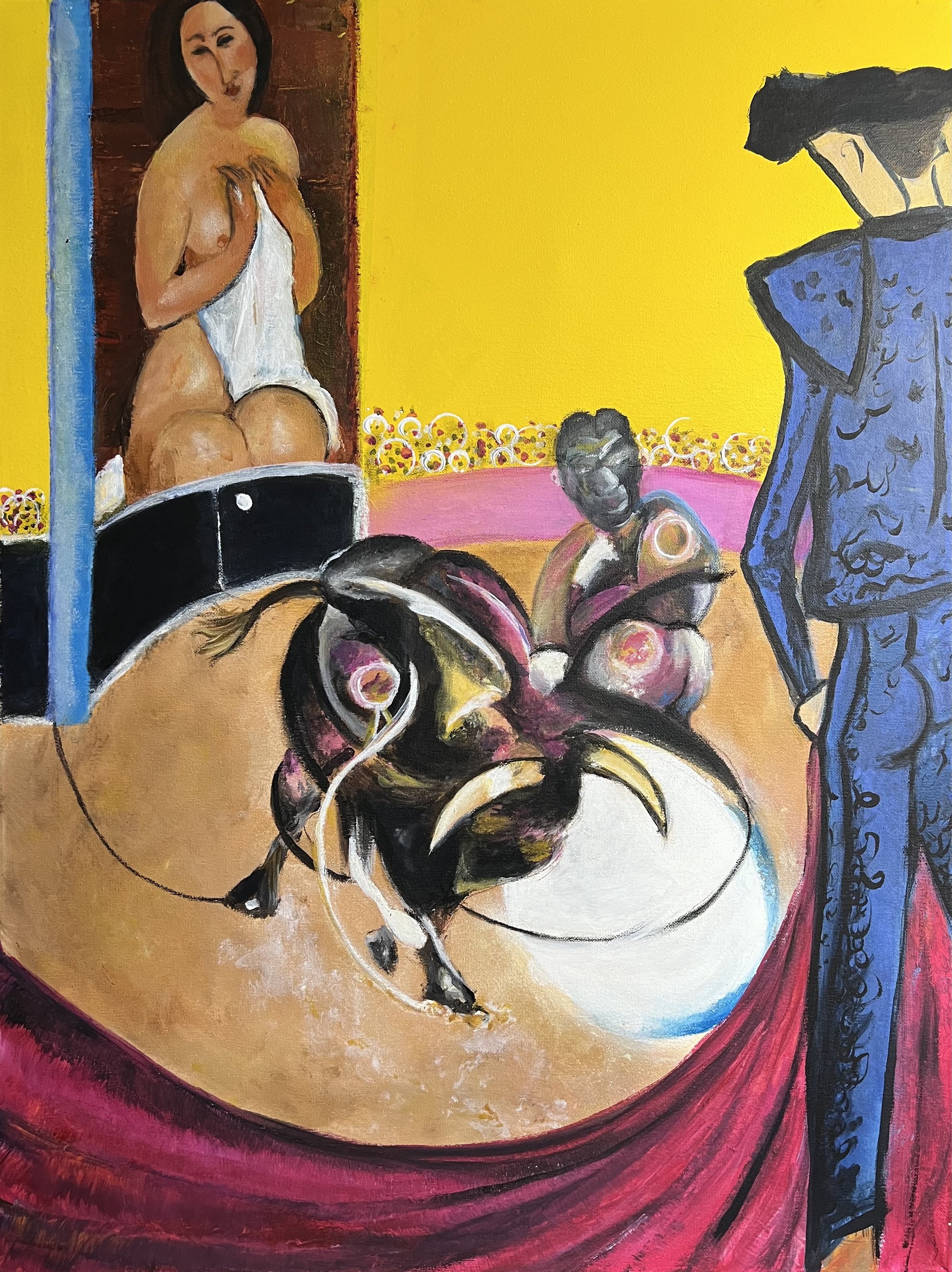 Combat des arts - Peinture de Christine Gauche